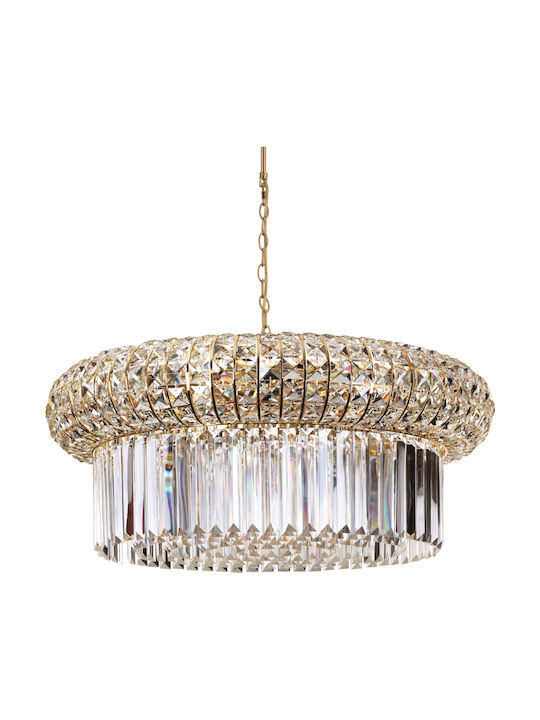 Ideal Lux Nabucco Πολυέλαιος 12xE14 Ø60cm με Κρύσταλλα Χρυσός 237794